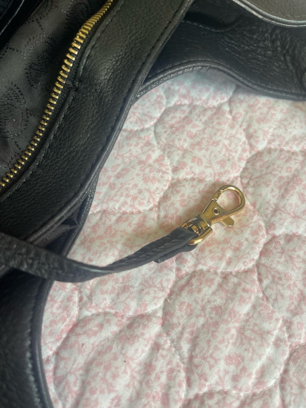 Michael Kors Black Pebbled Leather Shoulder Hobo with Gold Hardware - Picture 7 of 10